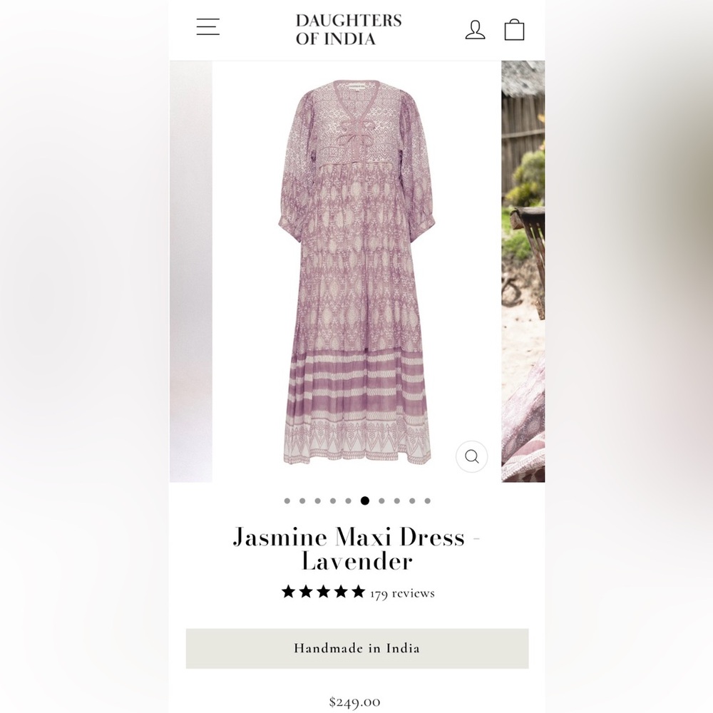 Daughters of India Lavender Maxi Dress